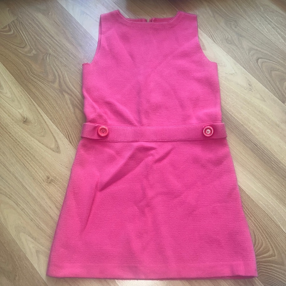 Girls' Sleeveless Pink Belted Dress
